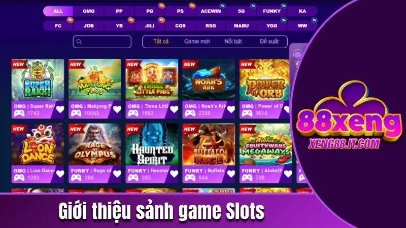 Giới thiệu sảnh game Slots