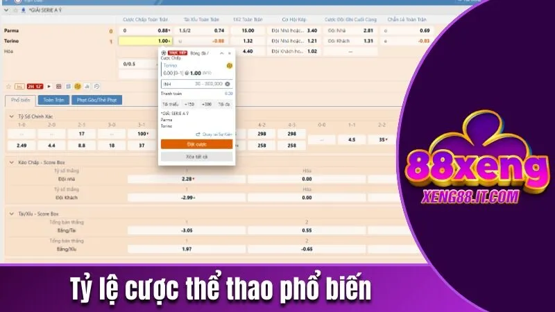Những tỷ lệ cược thể thao bằng thẻ cào phổ biến